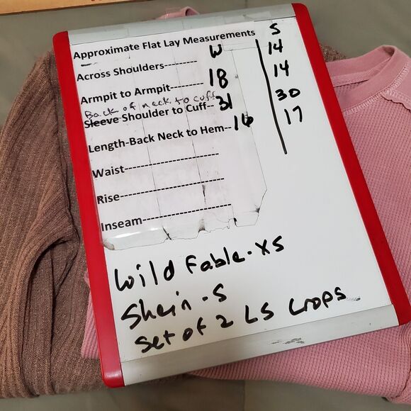 Long Sleeve Crop Top Womens XS/S Wild Fable Shein Pair 2 Pink Brown Waffle Knit - Picture 8 of 15